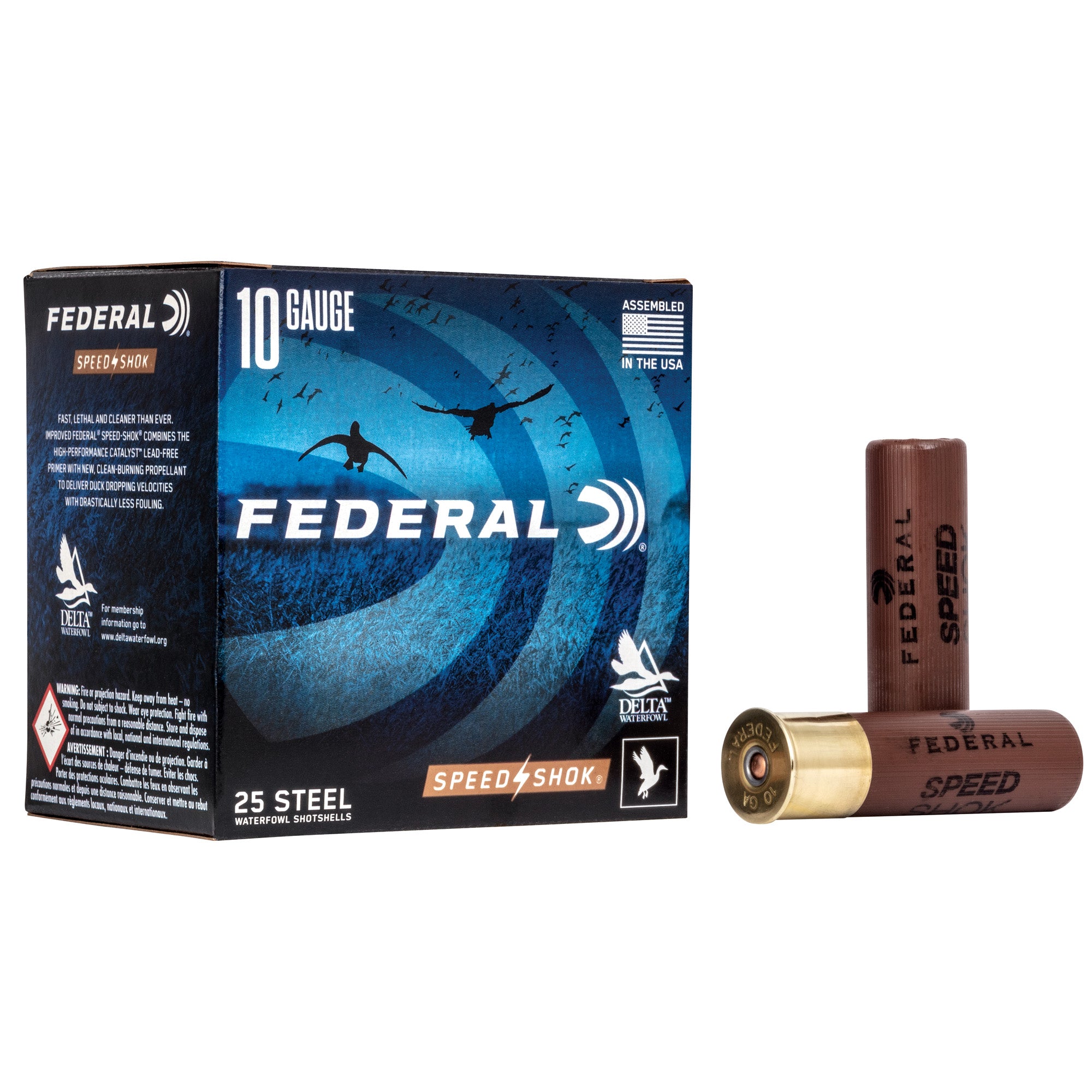 Federal Speed-Shok 10 Gauge 3.5-inch Steel Shot, BB, 1 1/2 oz, 25 Rounds per Box