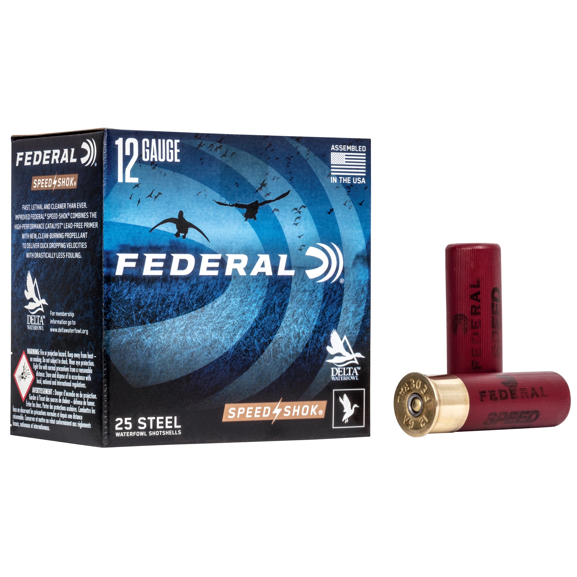 Federal Speed-Shok 12 Gauge 3-inch BB Steel Shot Ammunition - 1 1/4 oz, 25 Rounds per Box