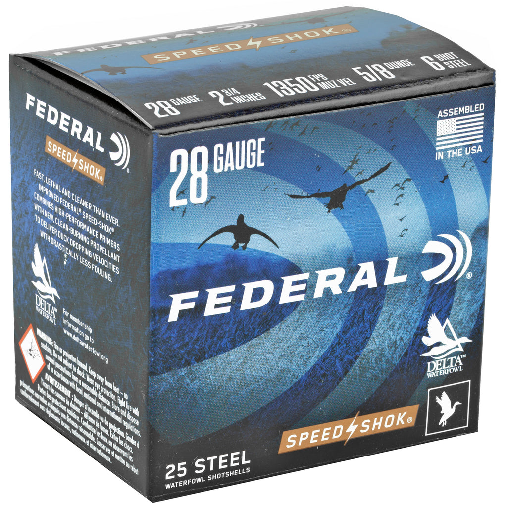 Federal Speed-Shok Steel 28 Gauge Shotshells - 2.75 inch, #6 Steel Shot, 25 Rounds per Box