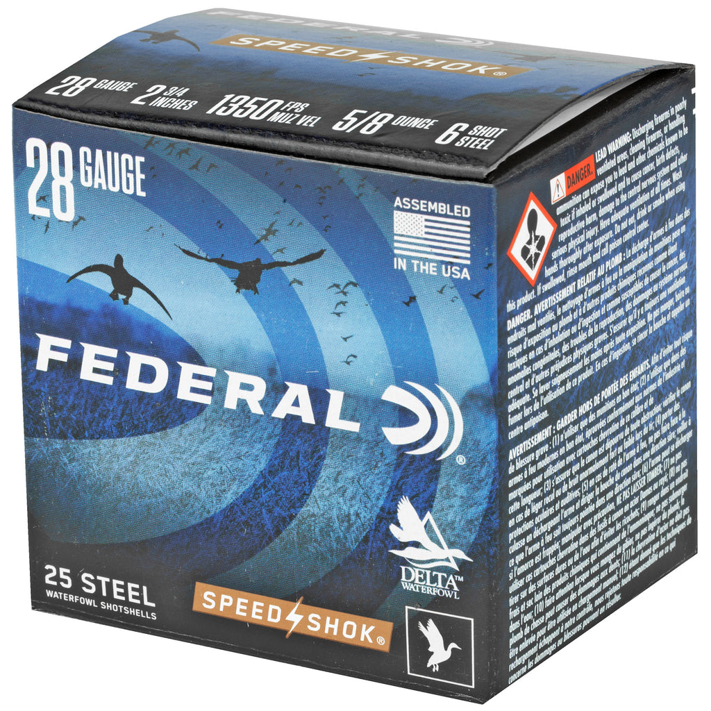 Federal Speed-Shok Steel 28 Gauge Shotshells - 2.75 inch, #6 Steel Shot, 25 Rounds per Box