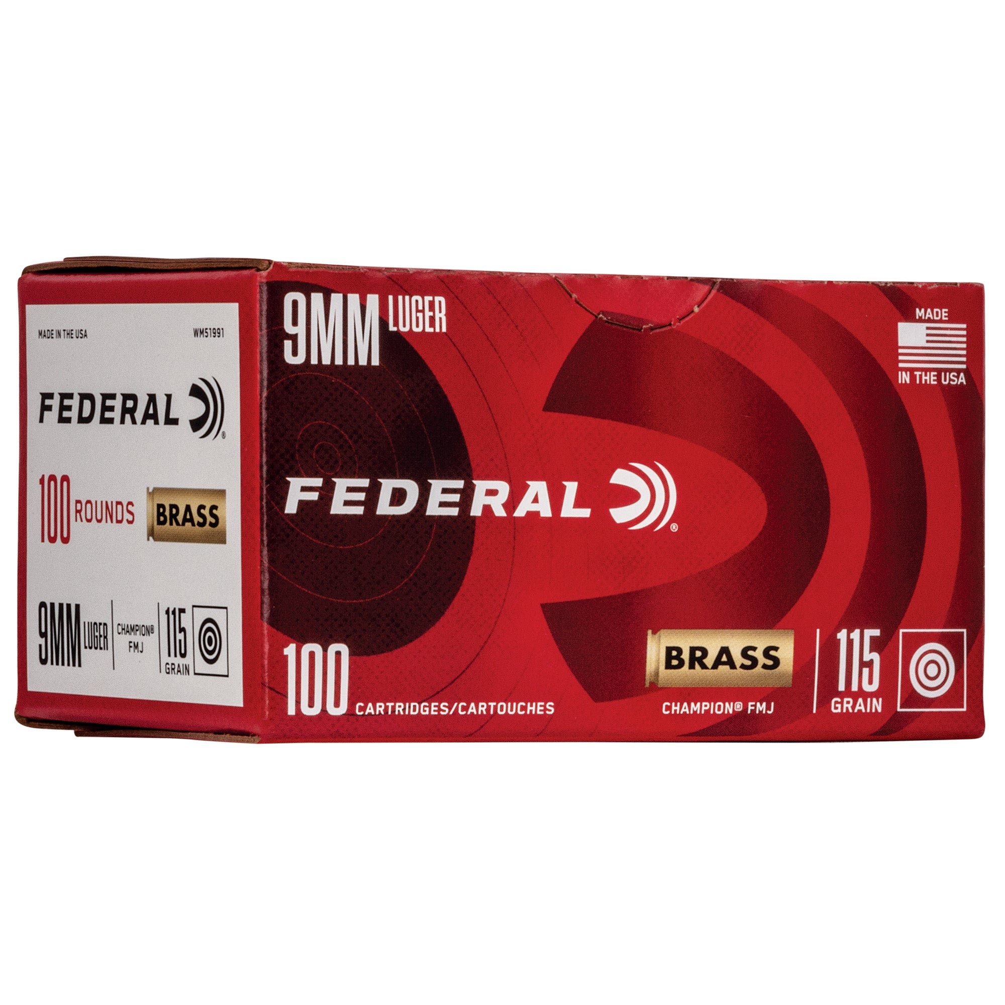 Federal Champion 9mm 115-Grain Full Metal Jacket Ammunition – 100 Rounds