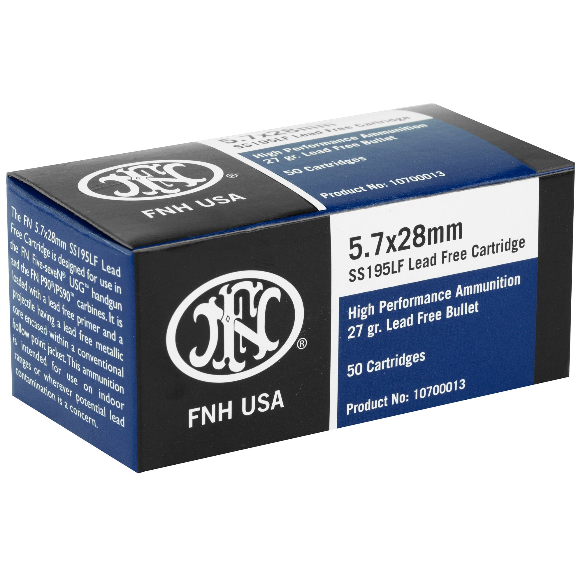 FN America SS195LF 5.7x28mm 27-Grain Lead-Free Hollow Point Ammo - Self Defense
