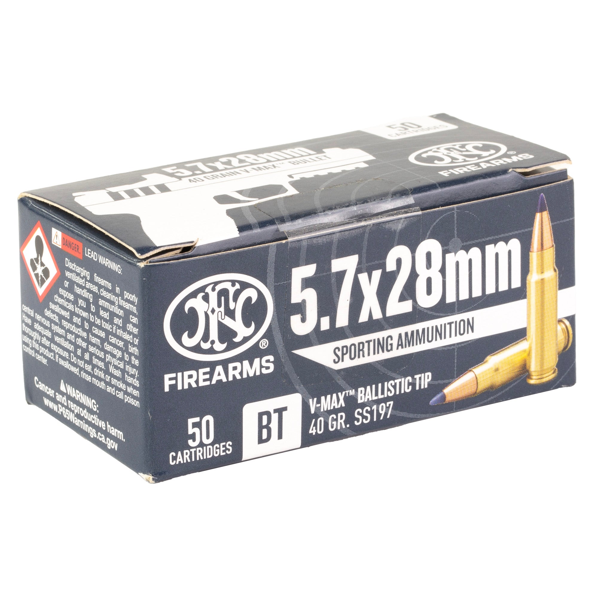 FN America SS197SR 5.7x28mm 40 Grain V-Max Ammunition - 50 Rounds per Box