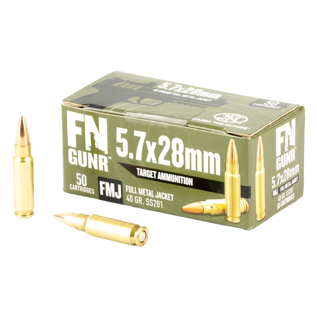 FN America GUNR 5.7x28mm Training Rounds - 40 Grain Full Metal Jacket, 50 Rounds per Box
