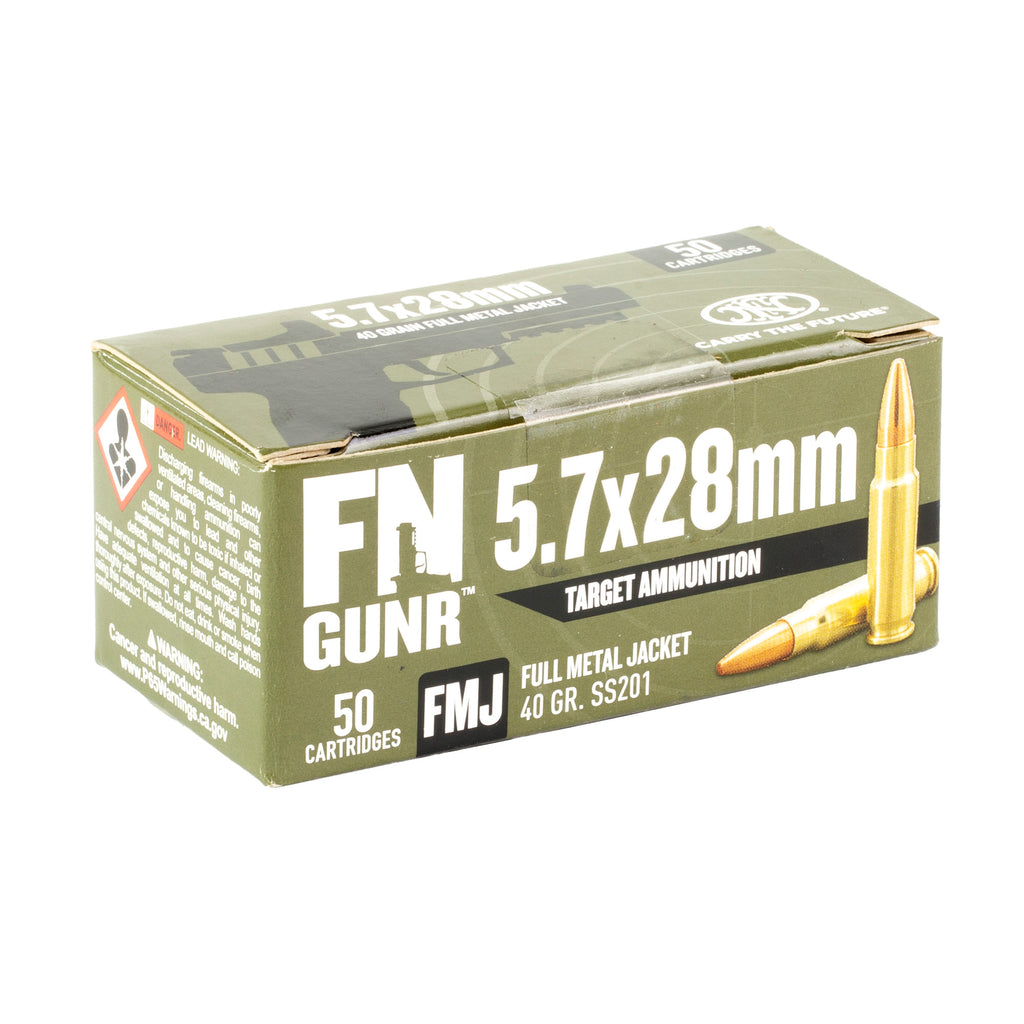 FN America GUNR 5.7x28mm Training Rounds - 40 Grain Full Metal Jacket, 50 Rounds per Box
