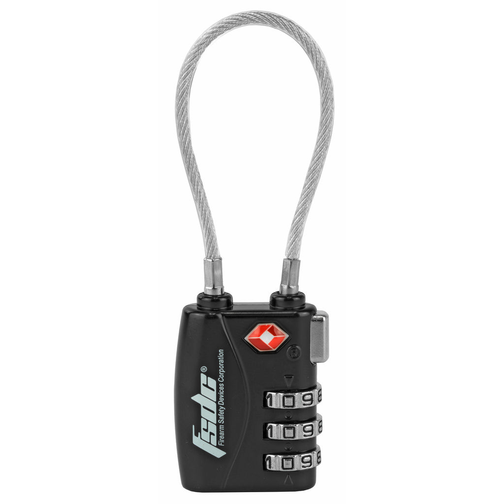 Firearm Safety Devices Corporation TSA380RCB 3-Dial Combo Cable Lock for Firearm Security