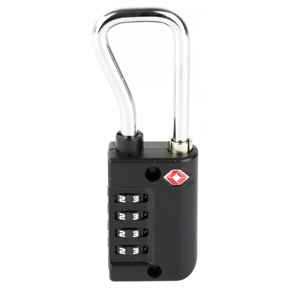Firearm Safety Devices Corporation FSDC Resettable 4-Dial TSA Combination Lock with Steel Shank – Black
