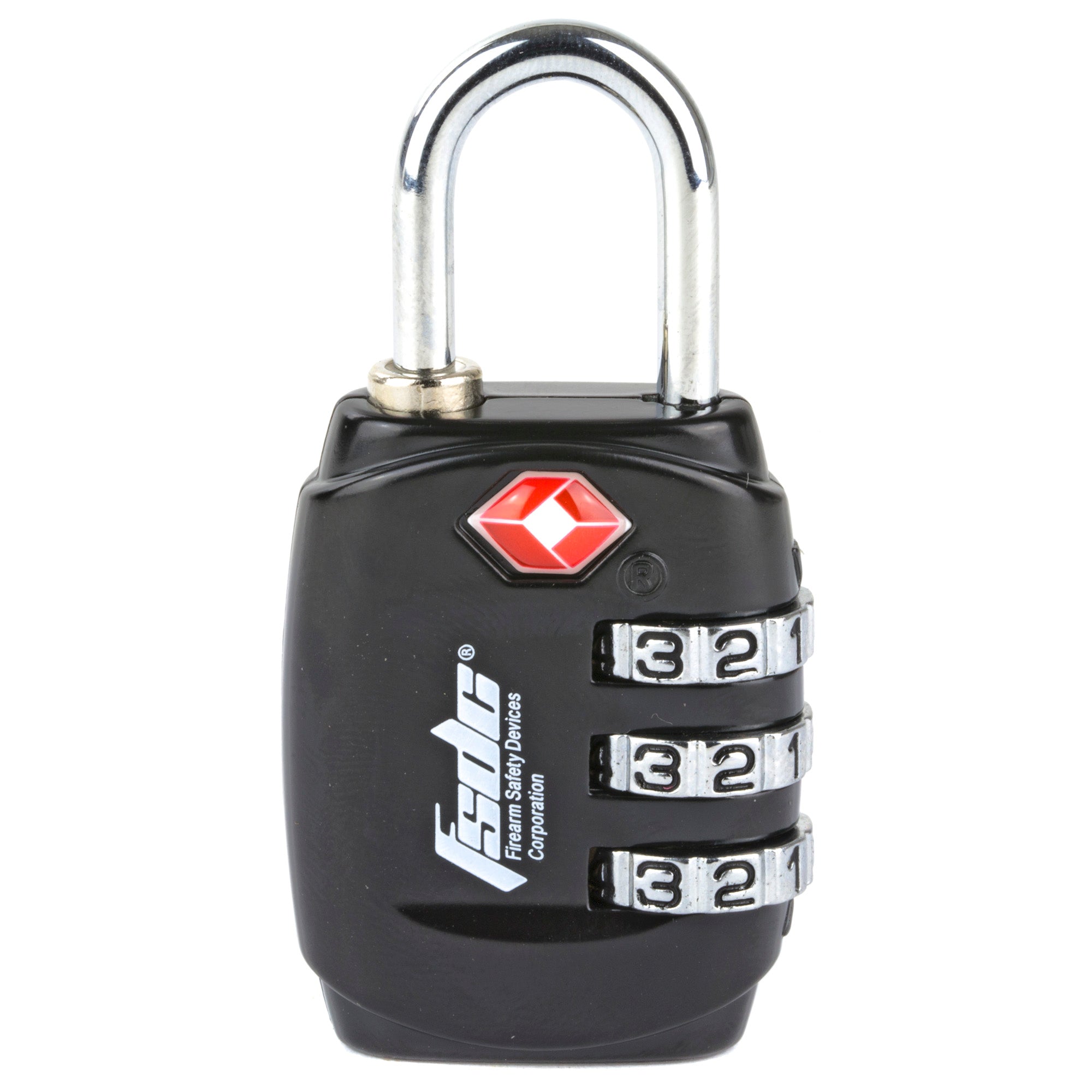 Firearm Safety Devices Corporation FSDC TSA747RCB 3-Dial Combination Shackle Lock