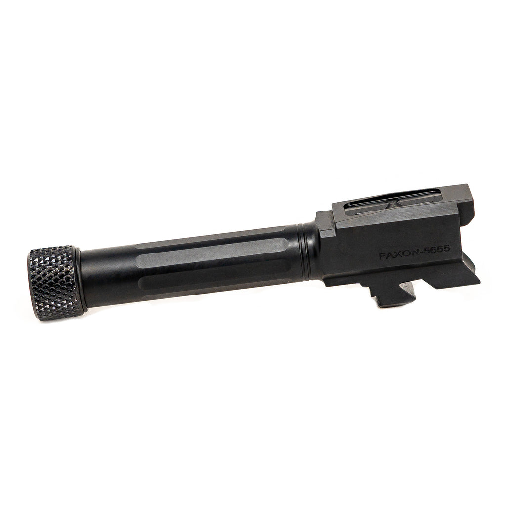 Faxon Firearms Match Series Threaded & Fluted 9mm Pistol Barrel for Glock 43, Black