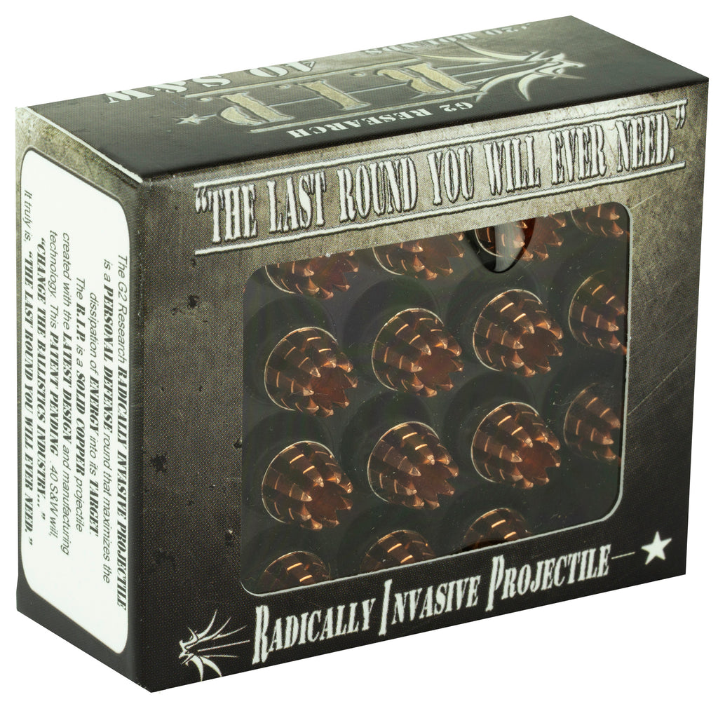 G2 Research G2R RIP 40 S&W 115-Grain Copper Ammunition, 20 R rounds per Box, 500 per Case