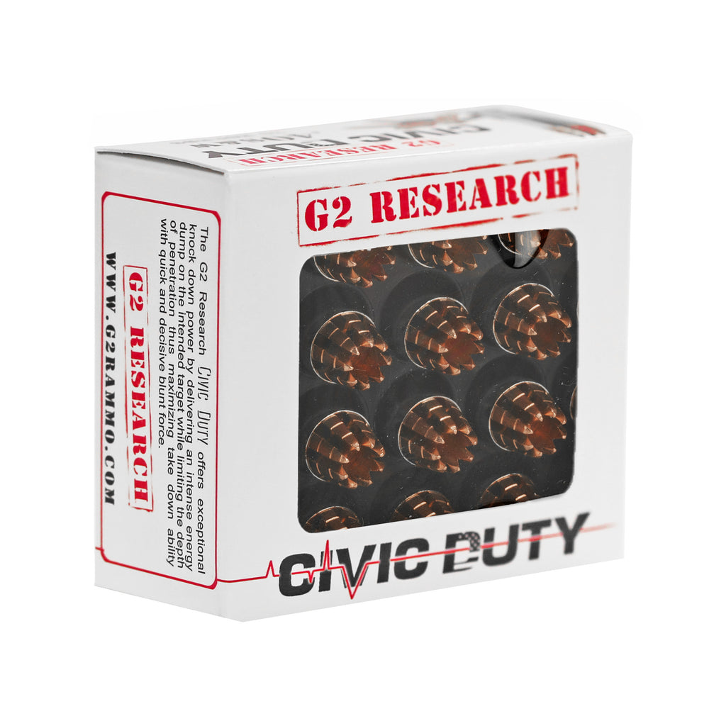 G2 Research Civic Duty 40 S&W 122-Grain Copper Self-Defense Ammunition (20/500 Box)