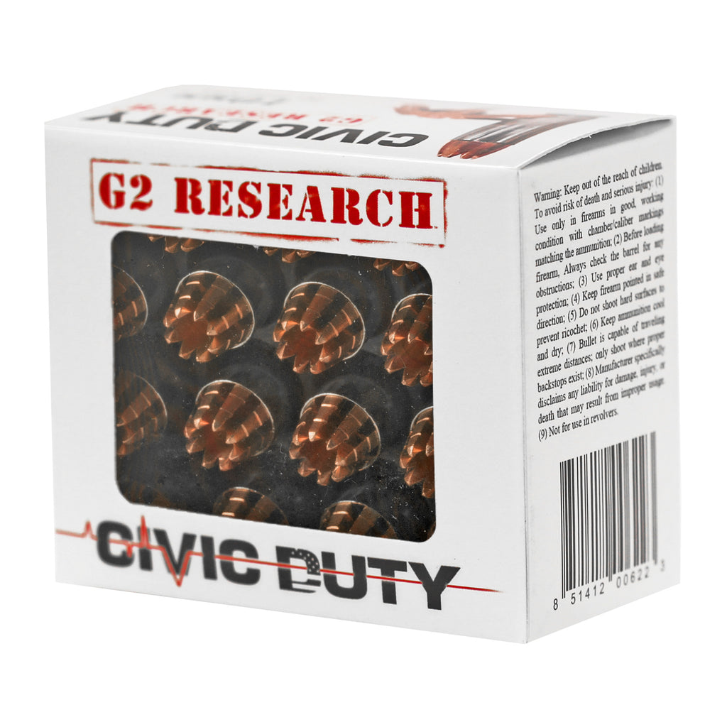 G2 Research Civic Duty 10mm 122 Grain Copper Self-Defense Ammunition (20 Rounds per Box)