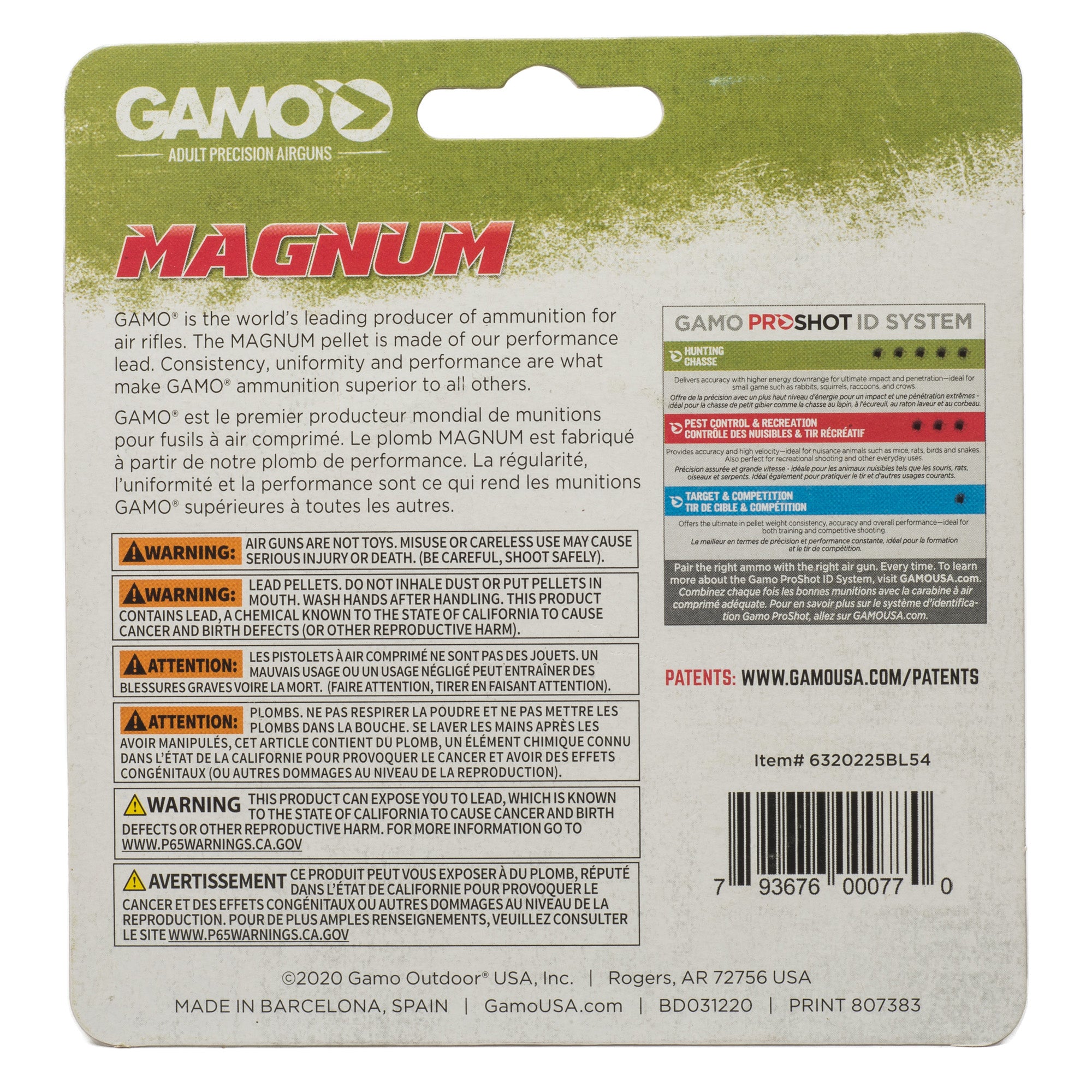 Gamo USA Magnum .22 Pellet Pellets – 250 Count Tin for Small Game and Plinking