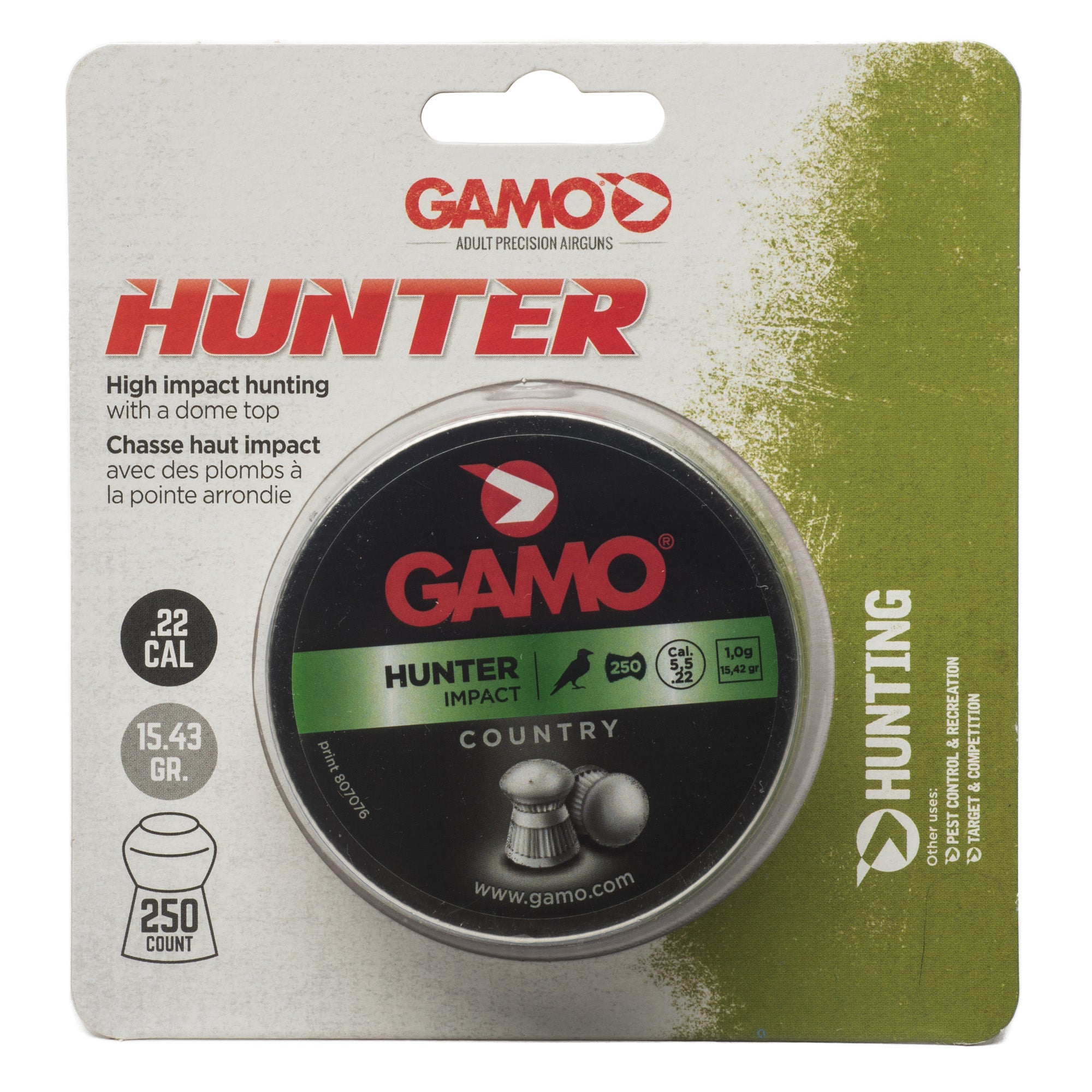 Gamo USA Hunter .22 Caliber Round Nose Pellets - 250 Count