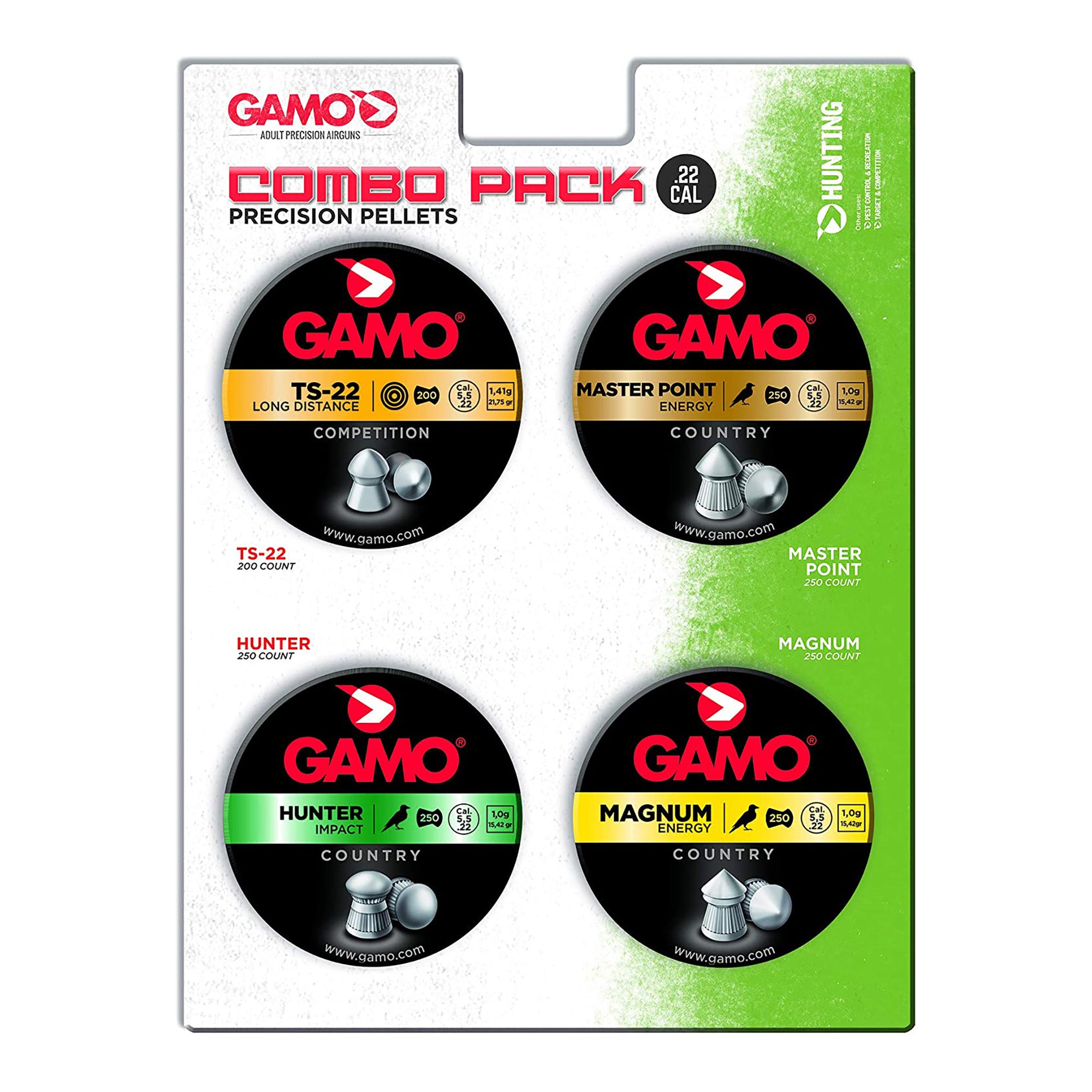 Gamo USA Combo Pack Assorted .22 Pellet Ammo - 950 Pellets