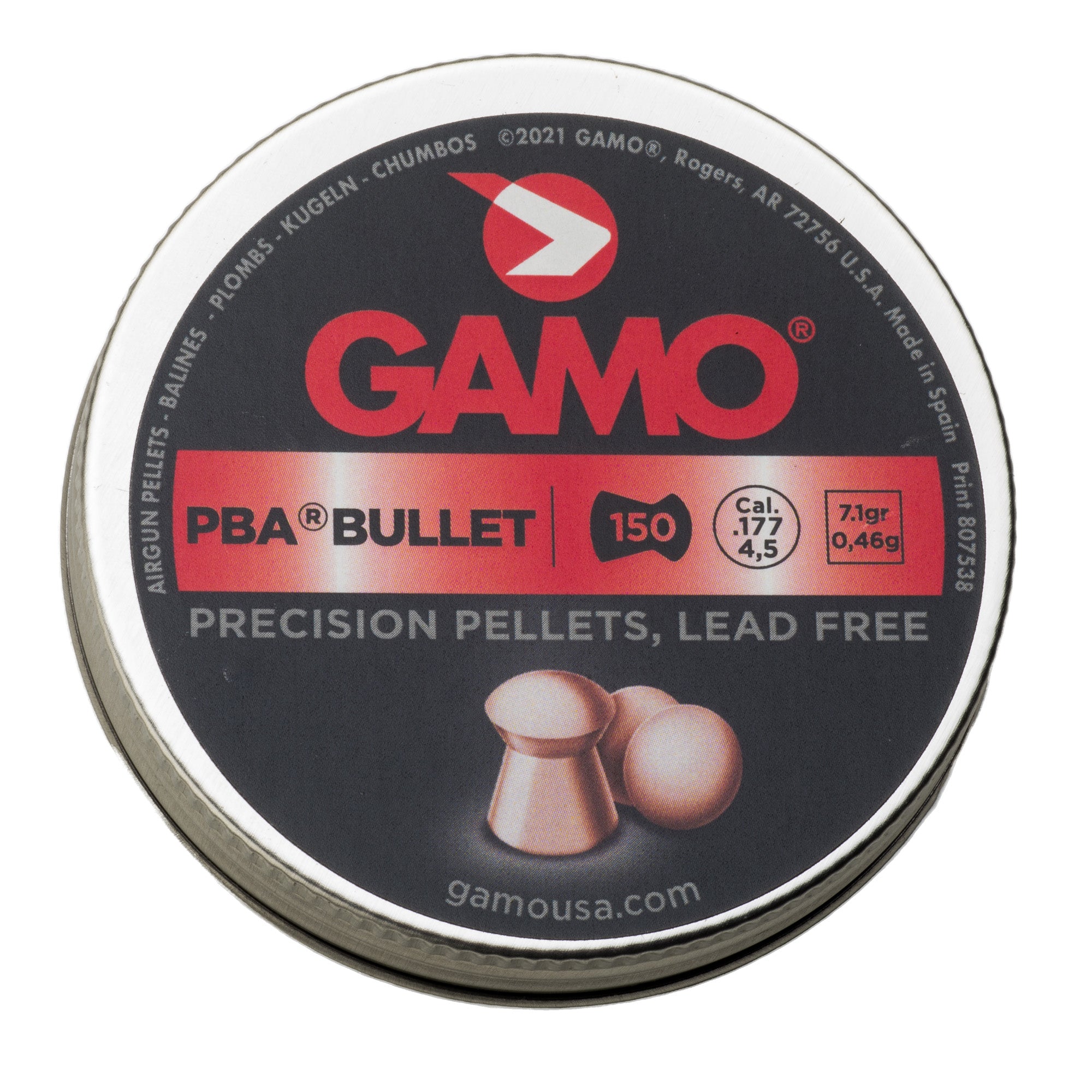Gamo USA PBA Bullet Pellets .177 Caliber, 150 Count
