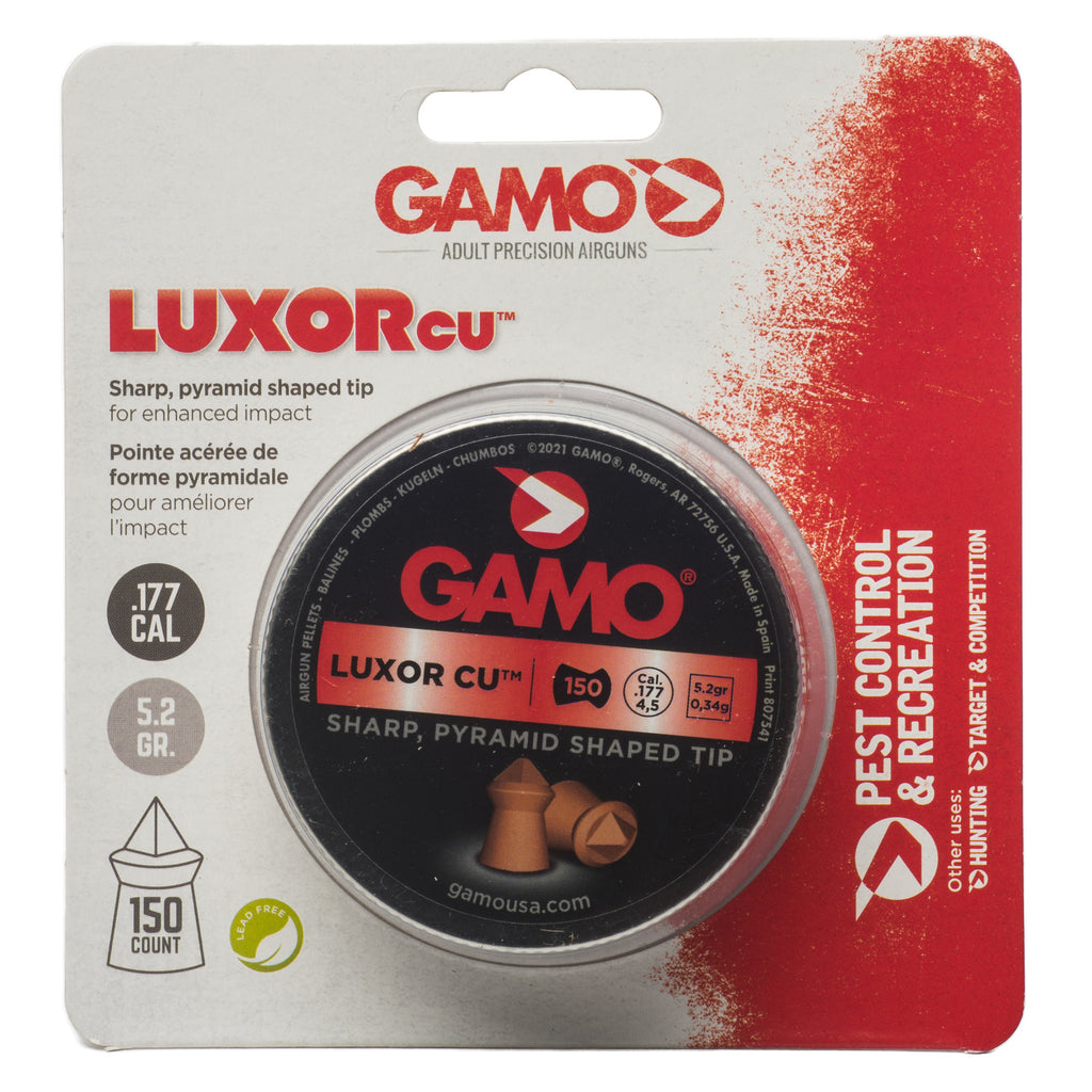 Gamo USA Luxor Cu .177 Pellet Pellets – Pyramid-shaped Tip for Precision Shooting, 250-Pack