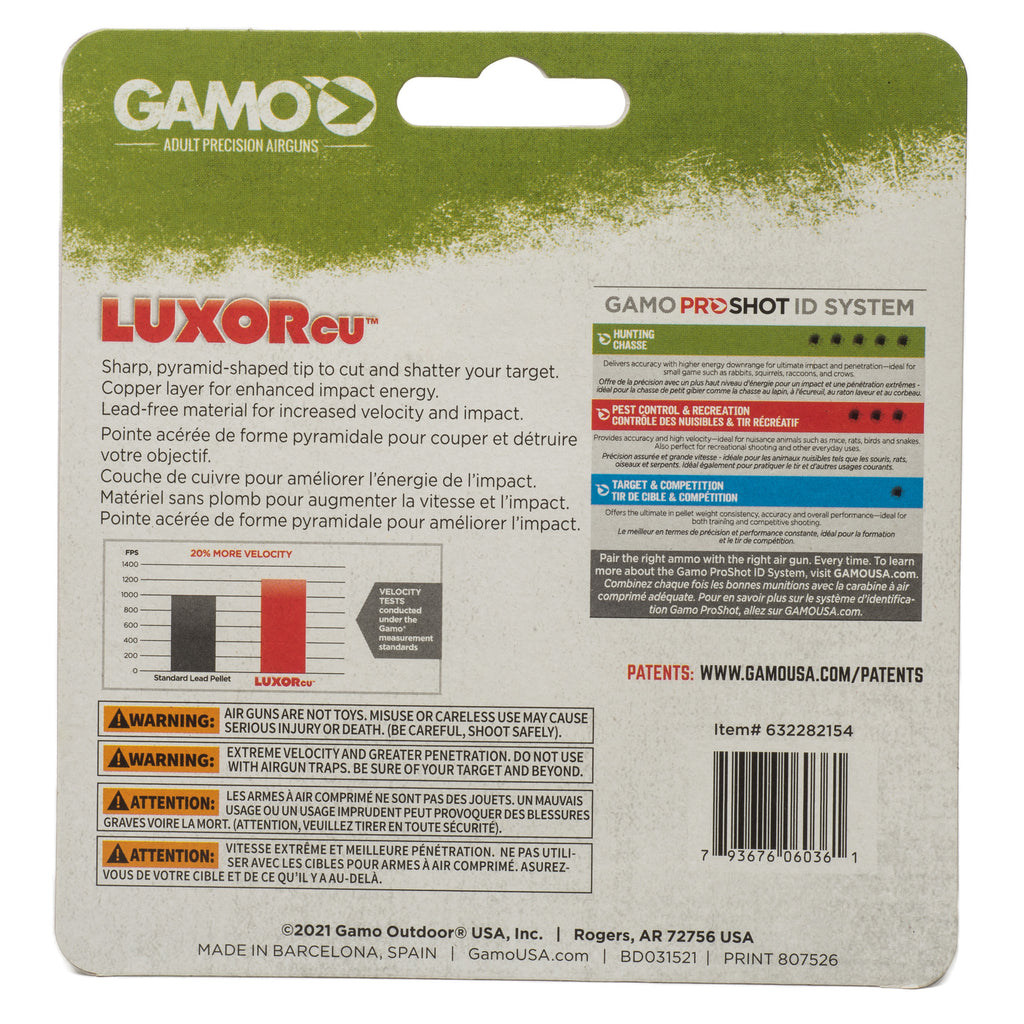 Gamo USA Luxor Cu .22 Pellet Pellets - 250 Pack