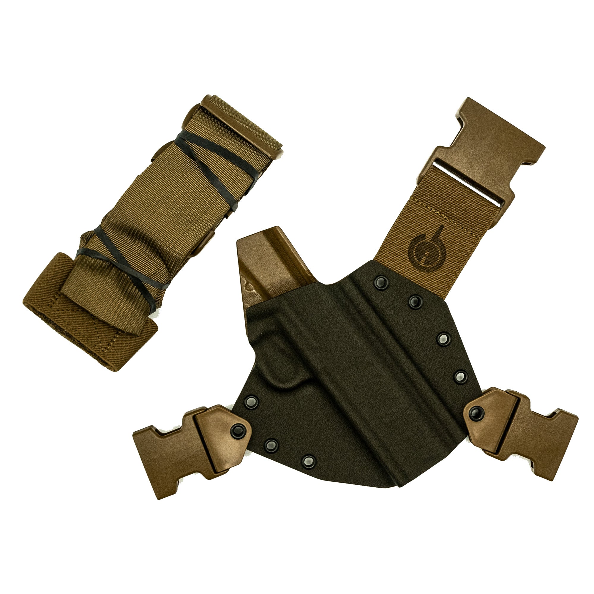 GunfightersINC Kenai Chest Holster for 1911 with Rail – Right Hand, Gray Kydex/Nylon