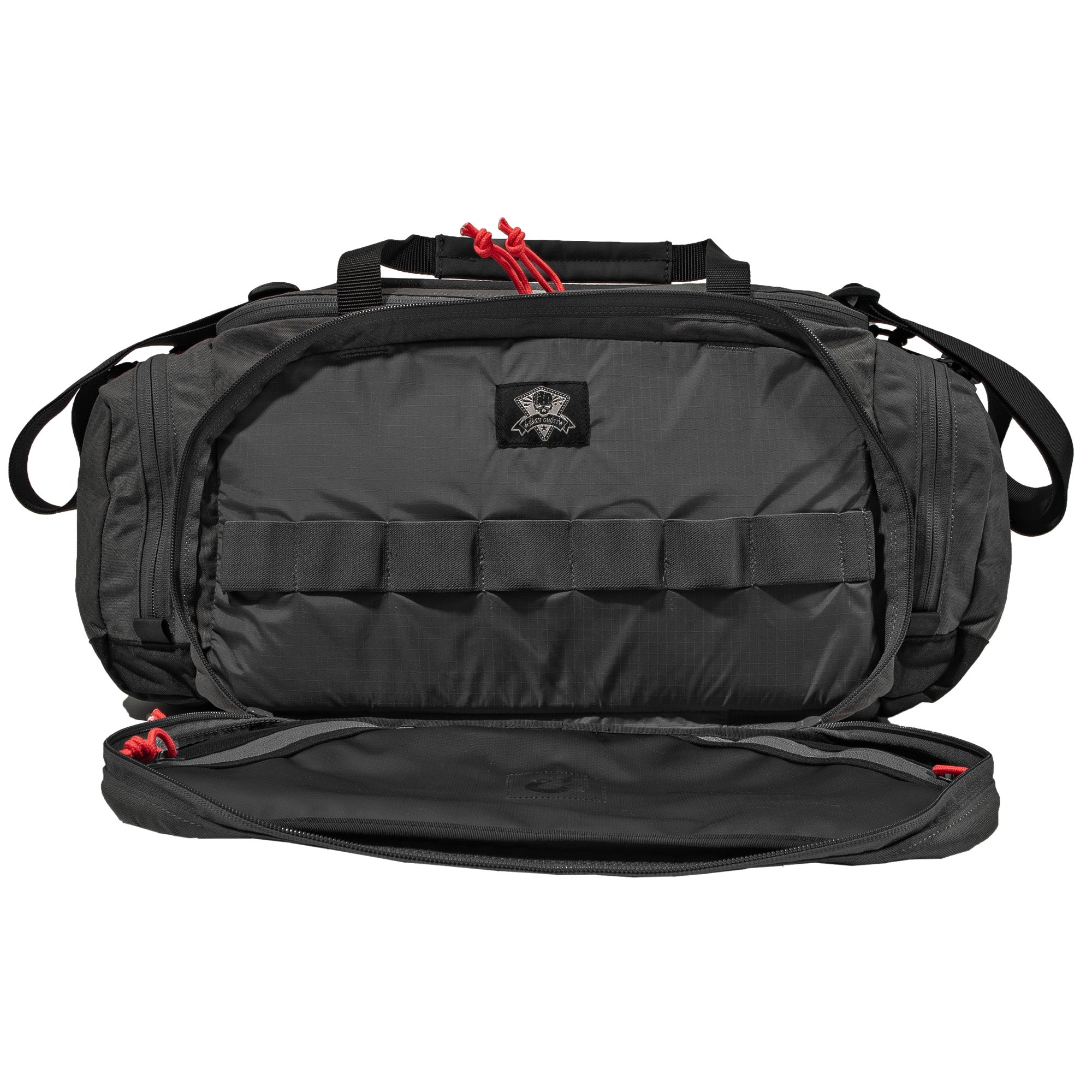 Grey Ghost Gear Range Bag GGG60200-2 – Durable 500D Nylon, 1260 Cubic Inches, Black with Red Zipper