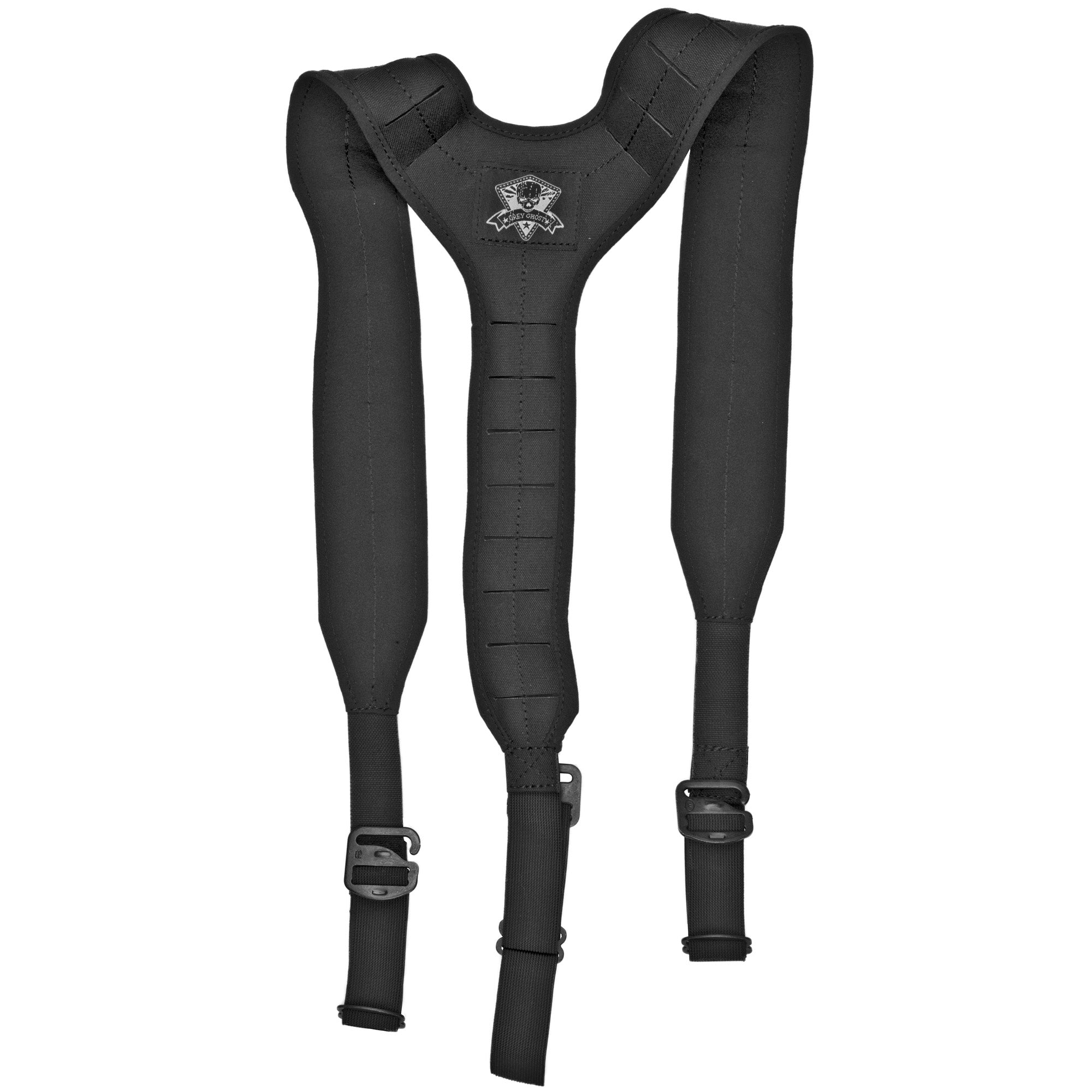 Grey Ghost Gear UGF 3 Point Suspenders Black – Tactical Harness with Laminate Nylon Construction