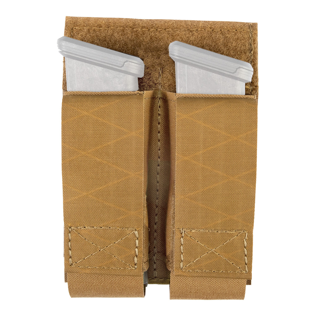 Grey Ghost Gear Double Pistol Magna Mag Pouch Coyote - Laminate Nylon Mag Holder for Most Single and Double Stack Magazines