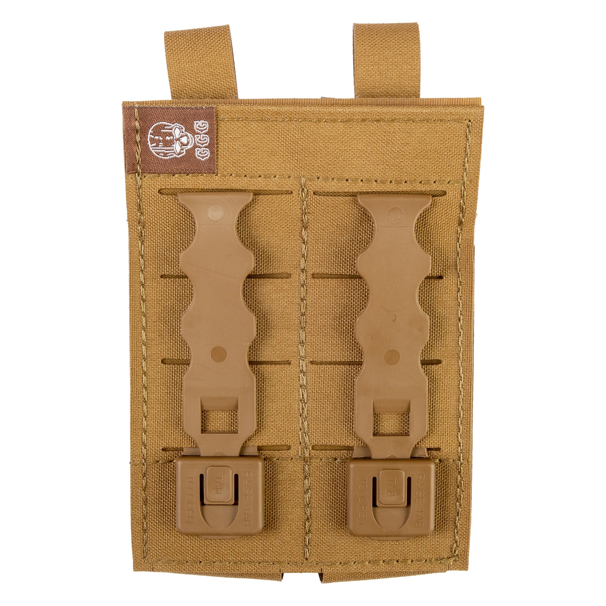 Grey Ghost Gear Double Pistol Magna Mag Pouch Coyote - Laminate Nylon Mag Holder for Most Single and Double Stack Magazines