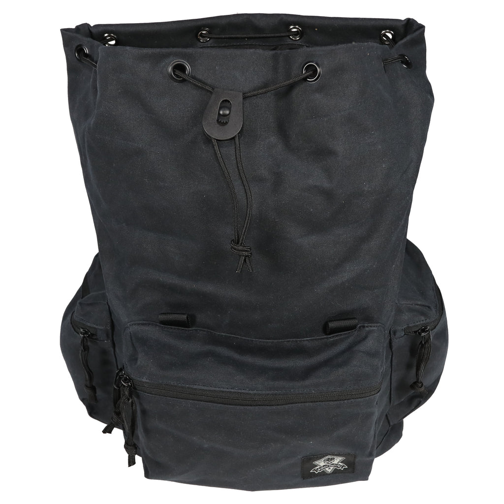 Grey Ghost Gear Drifter Backpack Black - Rugged Waxed Canvas with Multiple Storage Options