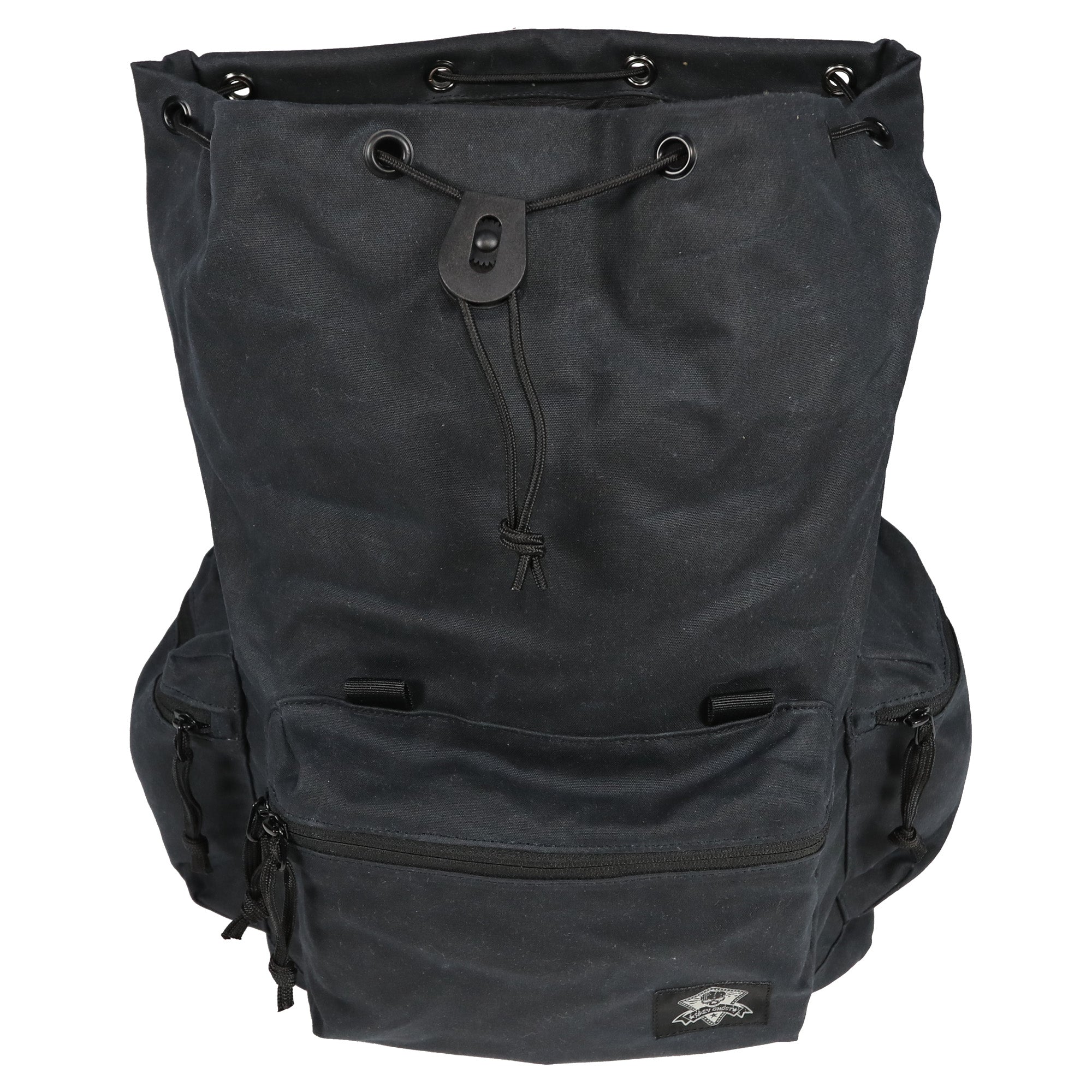Grey Ghost Gear Drifter Backpack Black - Rugged Waxed Canvas with Multiple Storage Options