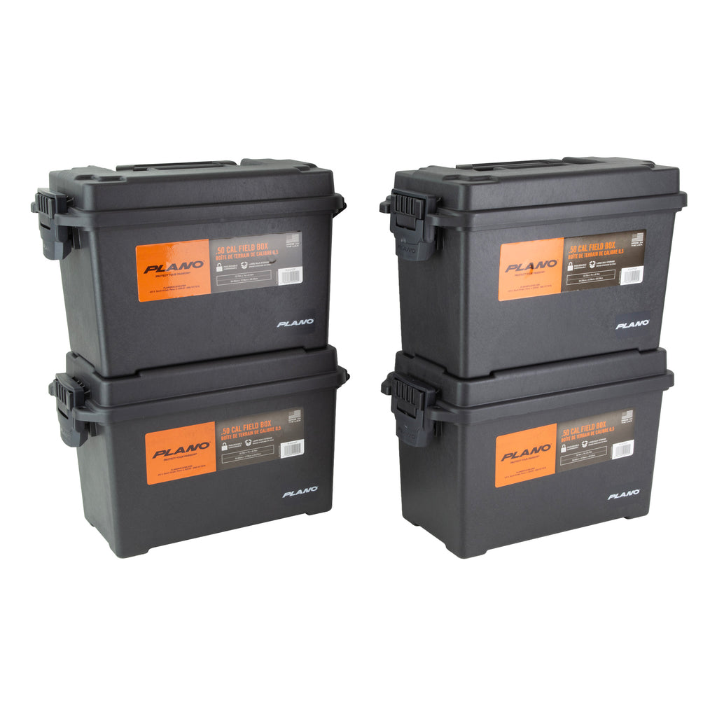 Plano Ammo Box No Gasket Deep Black 4-Pack - Durable Plastic Ammunition Storage Case