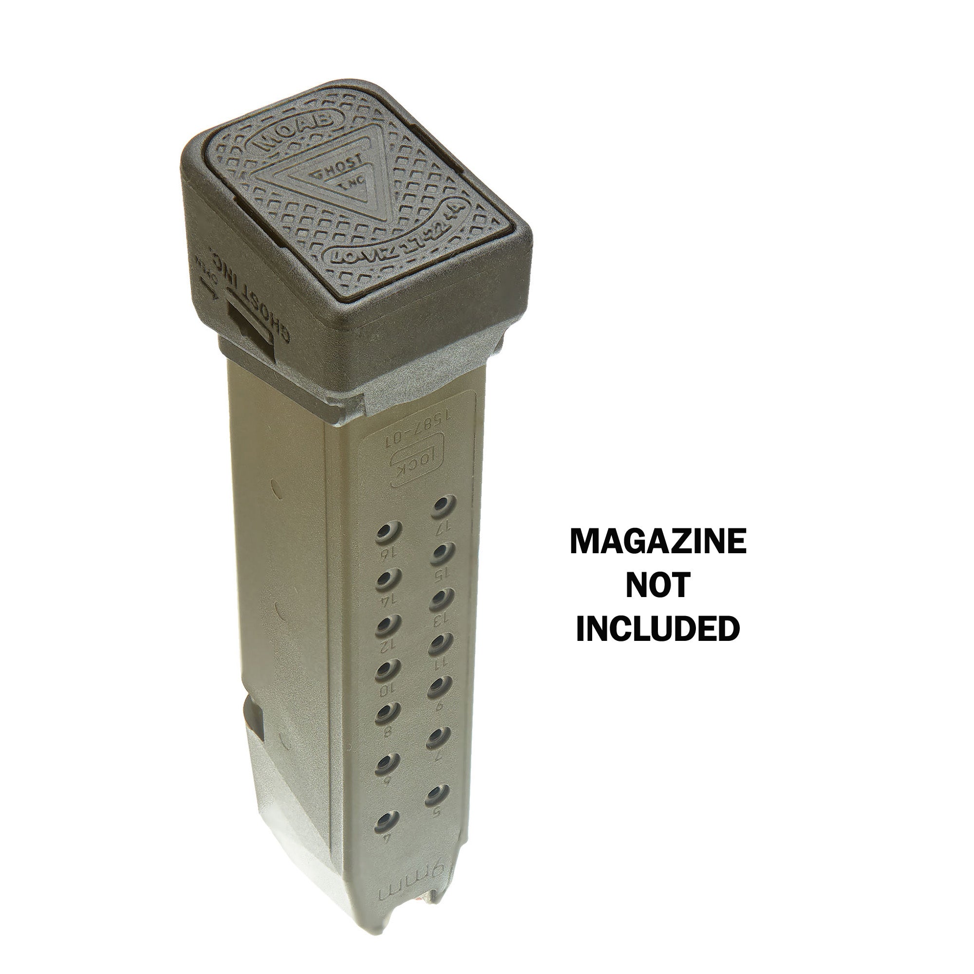 Ghost Inc. Mother of All Baseplates (MOAB) +4 for Glock 17 - Concealed Carry Magazine Extension in Black