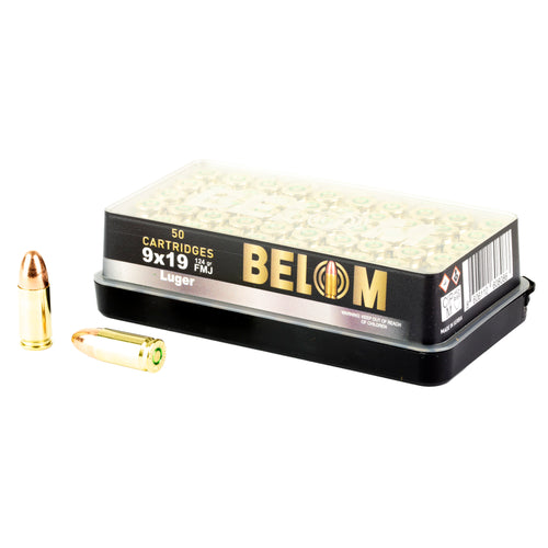 Belom 9MM, 124 Grain, Full Metal Jacket, 50 Round Box