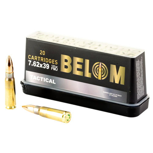 Belom 7.62X39mm, 123 Grain, Full Metal Jacket, Brass Cased, 20 Round Box