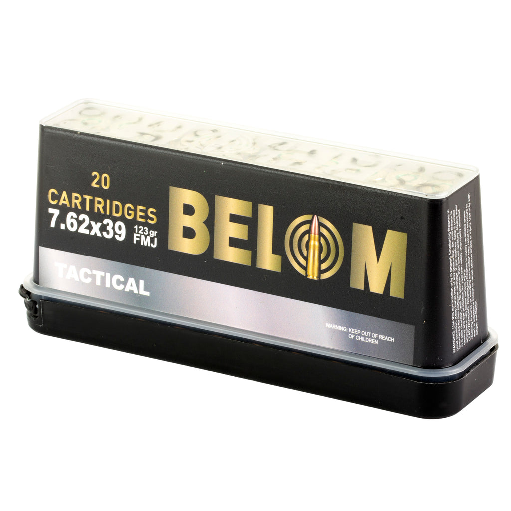Belom 7.62x39mm Brass Ammunition 123 Grain Full Metal Jacket (20 Rounds per Box)