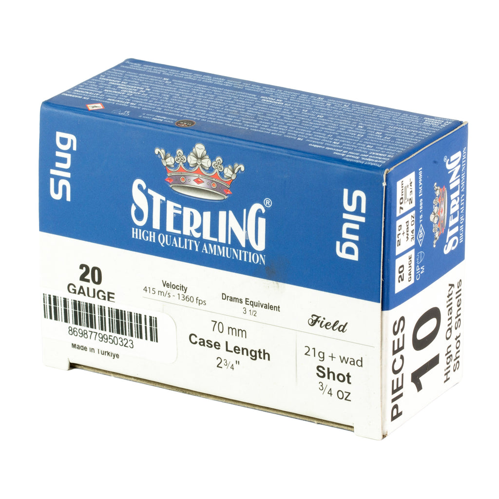 Sterling Big Game Series 20 Gauge Slug Shots – 7/8 oz, 10 per Box