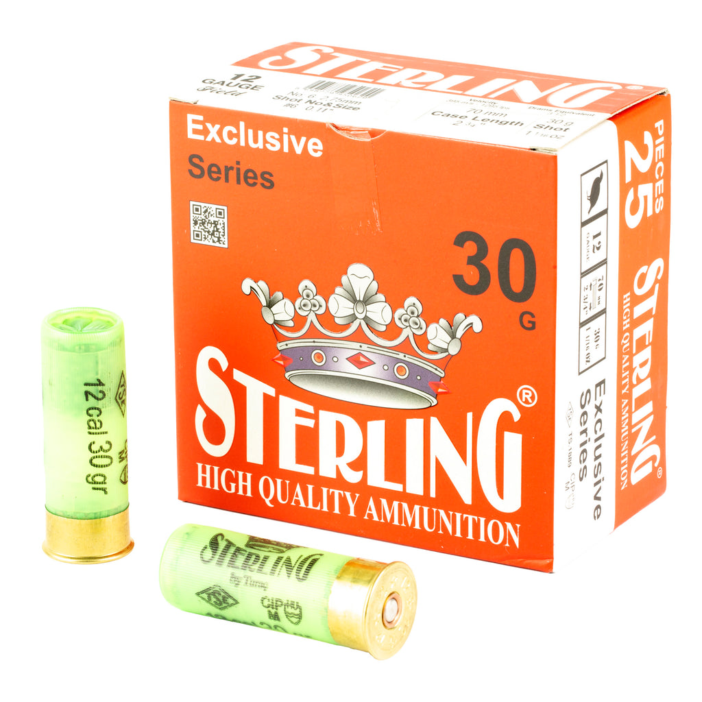 Sterling Exclusive Series 12 Gauge #6 Shot Shells - 25 Rounds per Box, 250 per Case