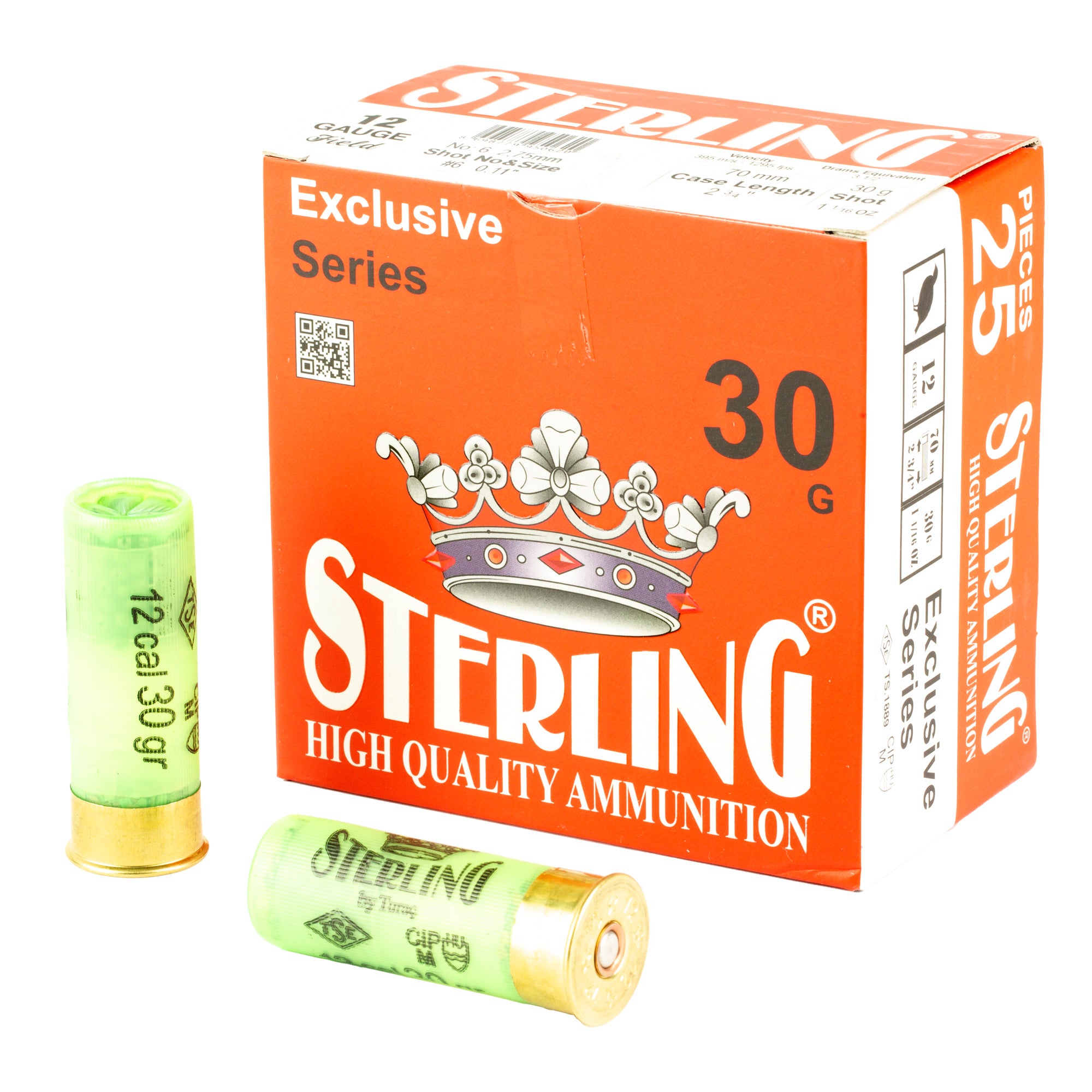 Sterling Exclusive Series 12 Gauge #6 Shot Shells - 25 Rounds per Box, 250 per Case