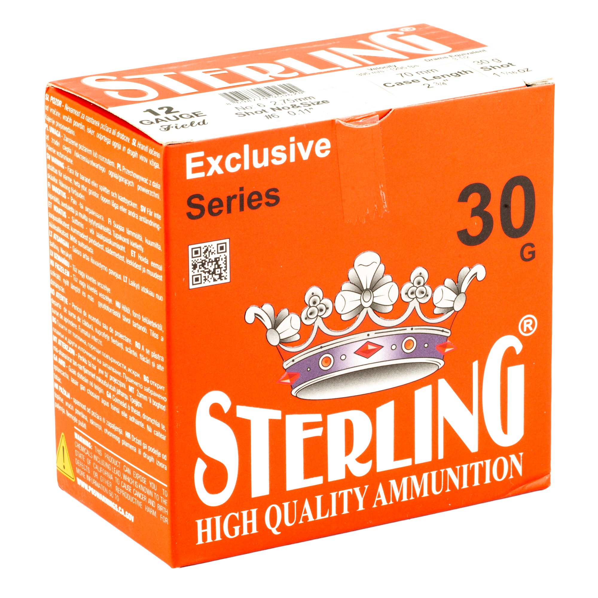 Sterling Exclusive Series 12 Gauge #6 Shot Shells - 25 Rounds per Box, 250 per Case