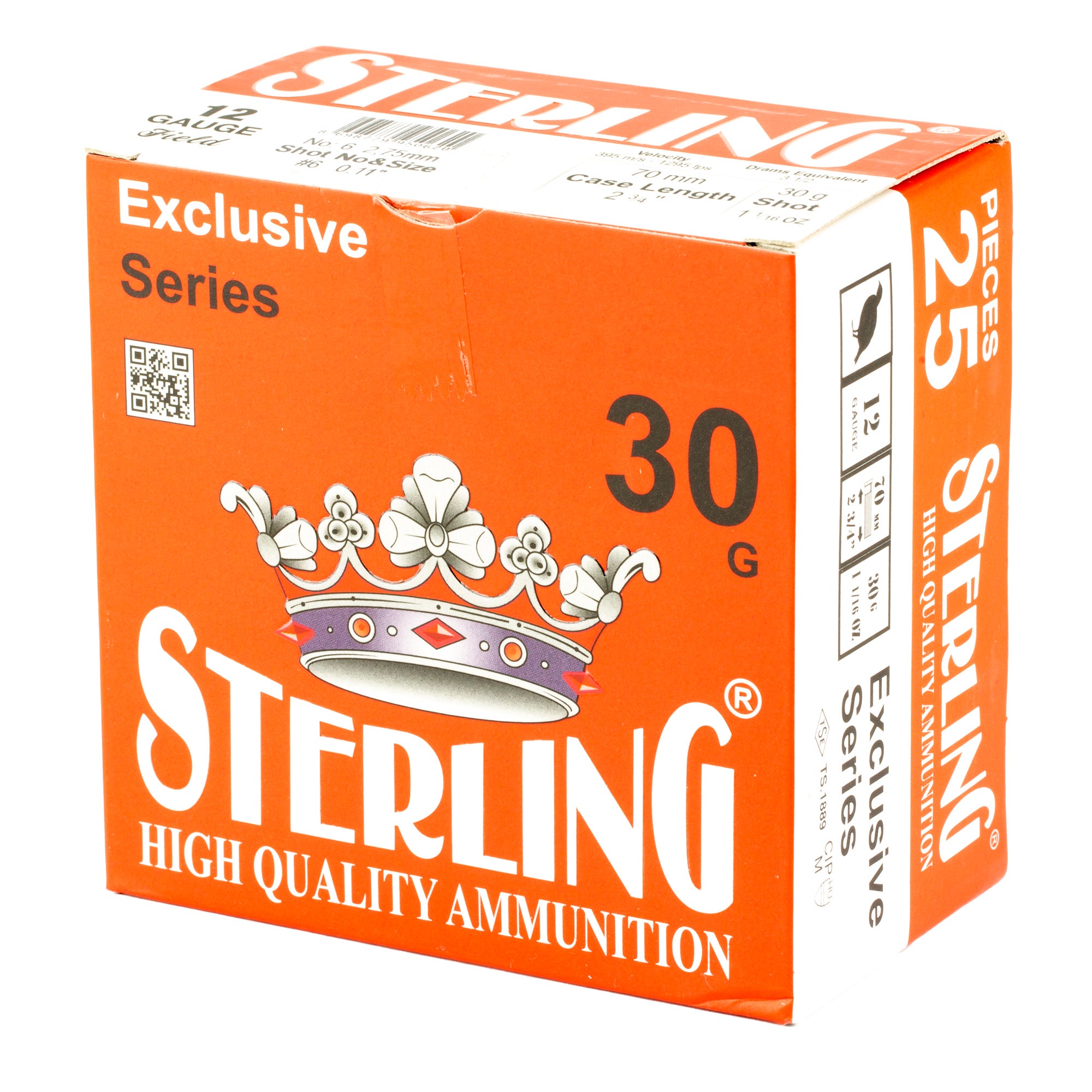 Sterling Exclusive Series 12 Gauge #6 Shot Shells - 25 Rounds per Box, 250 per Case