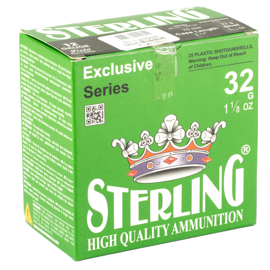 Sterling Exclusive Series 12 Gauge 2.75-inch #5 Shot Shells, 1 1/8 oz - 25 Rounds per Box
