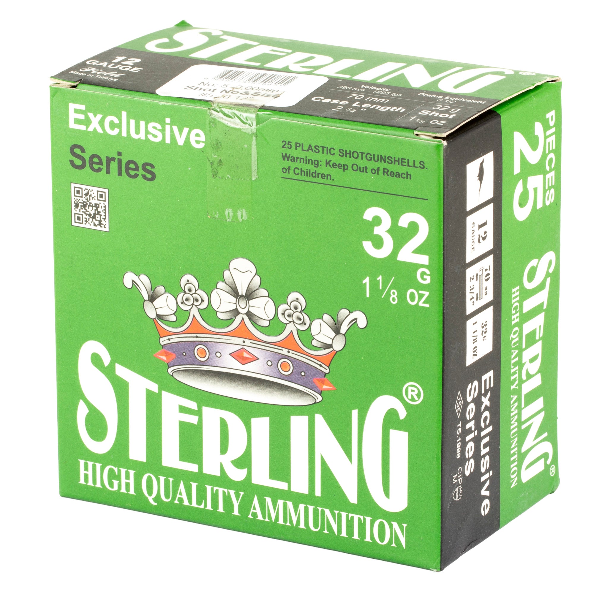 Sterling Exclusive Series 12 Gauge 2.75-inch #5 Shot Shells, 1 1/8 oz - 25 Rounds per Box