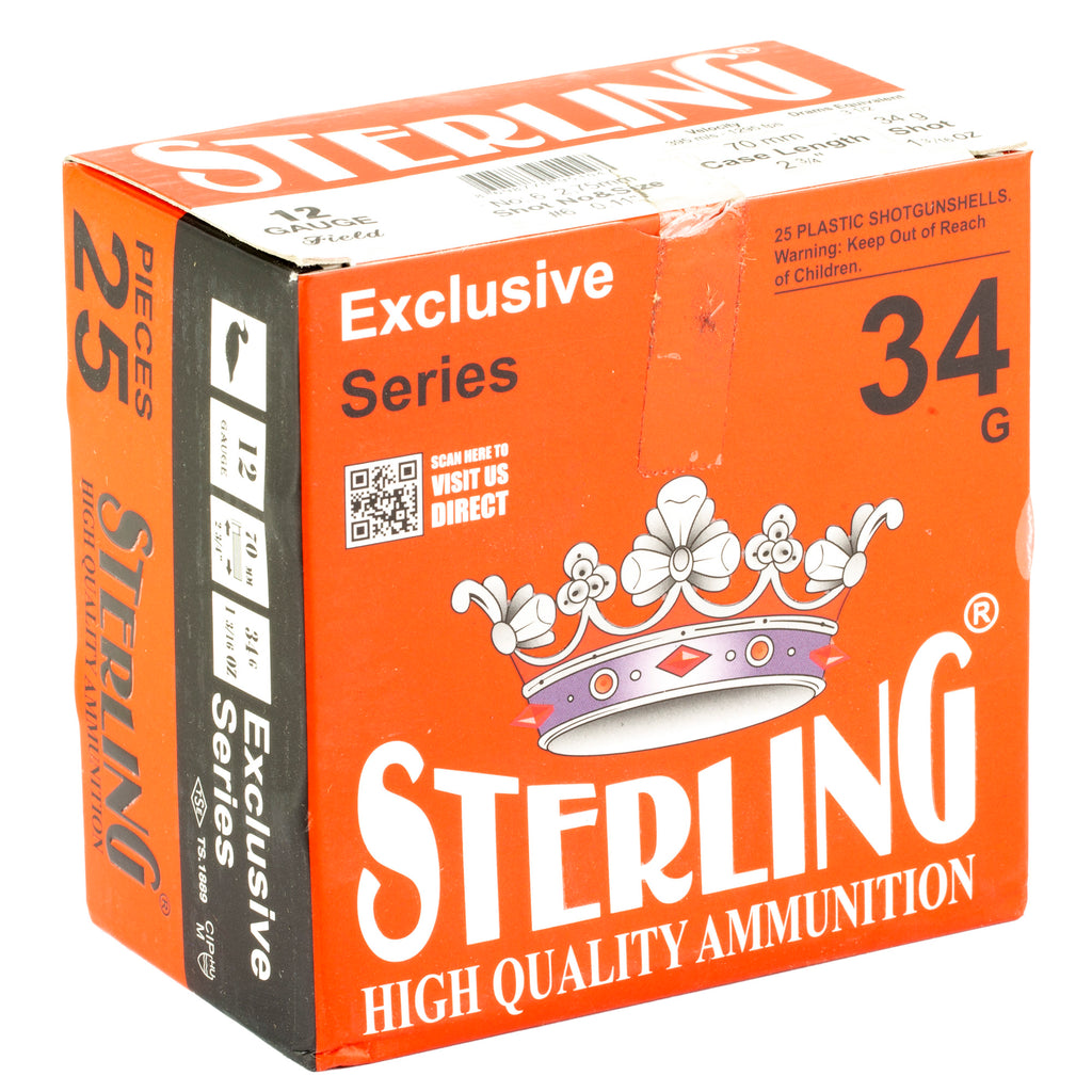 Sterling Exclusive Series 12 Gauge #6 Shot Shells – 25 Round Box