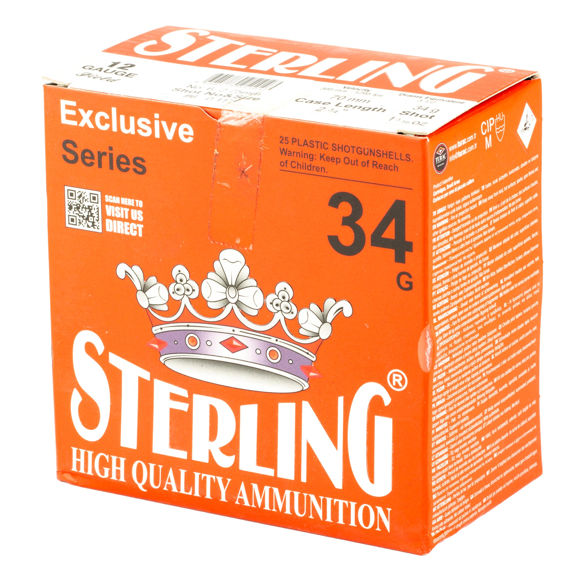 Sterling Exclusive Series 12 Gauge #6 Shot Shells – 25 Round Box