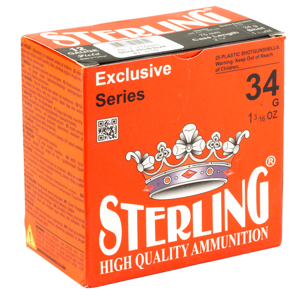 Sterling Exclusive Series 12 Gauge 2.75-Inch #7 Shot Ammunition - 1-3/16 Ounce, 25 Rounds per Box