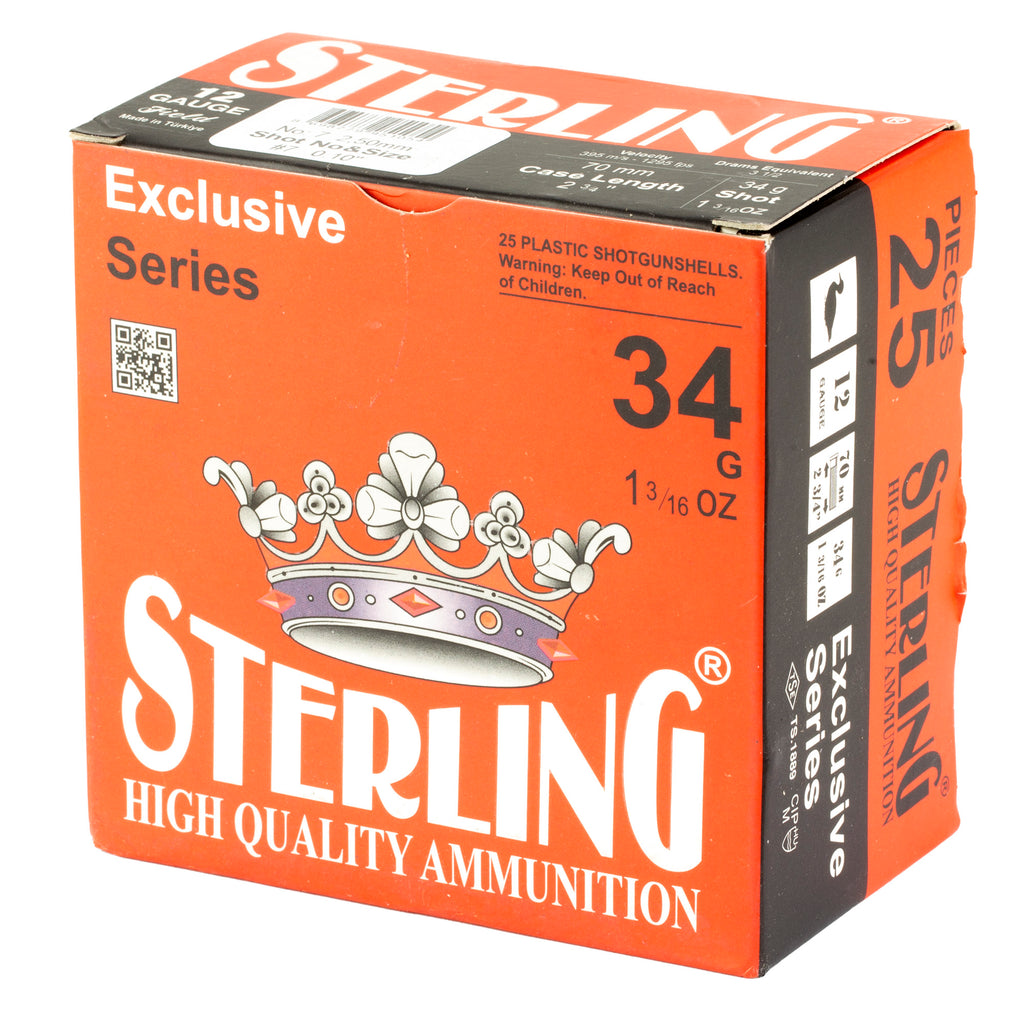 Sterling Exclusive Series 12 Gauge 2.75-Inch #7 Shot Ammunition - 1-3/16 Ounce, 25 Rounds per Box
