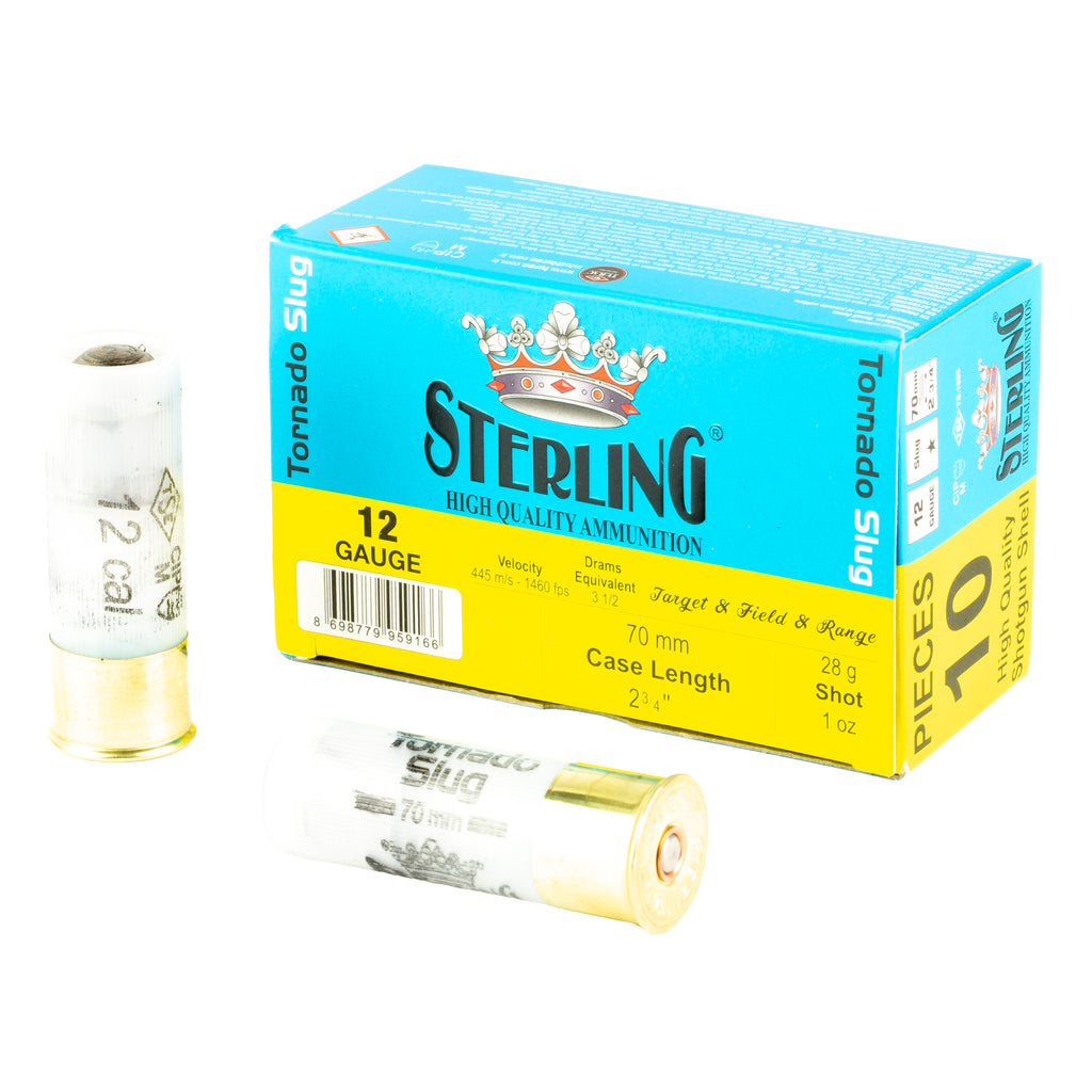 Sterling Big Game Series 12 Gauge 2.75-Inch Tornado Slugs, 10 Rounds