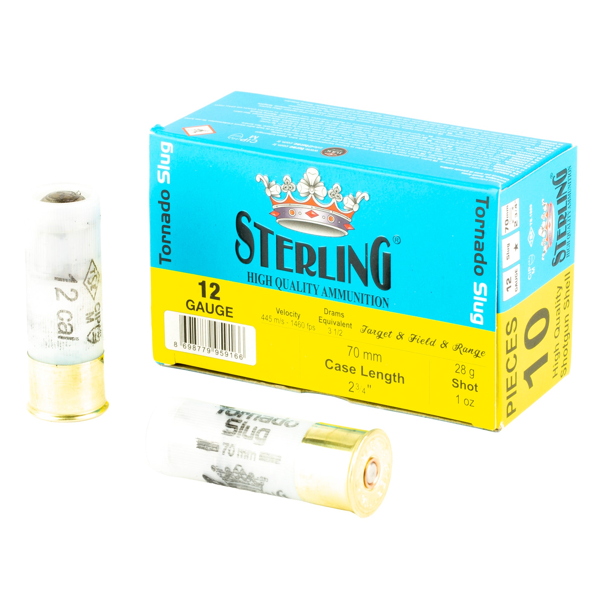 Sterling Big Game Series 12 Gauge 2.75-Inch Tornado Slugs, 10 Rounds