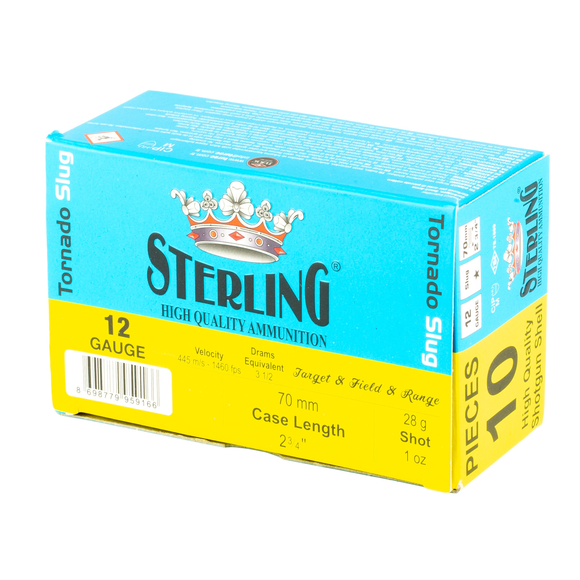 Sterling Big Game Series 12 Gauge 2.75-Inch Tornado Slugs, 10 Rounds