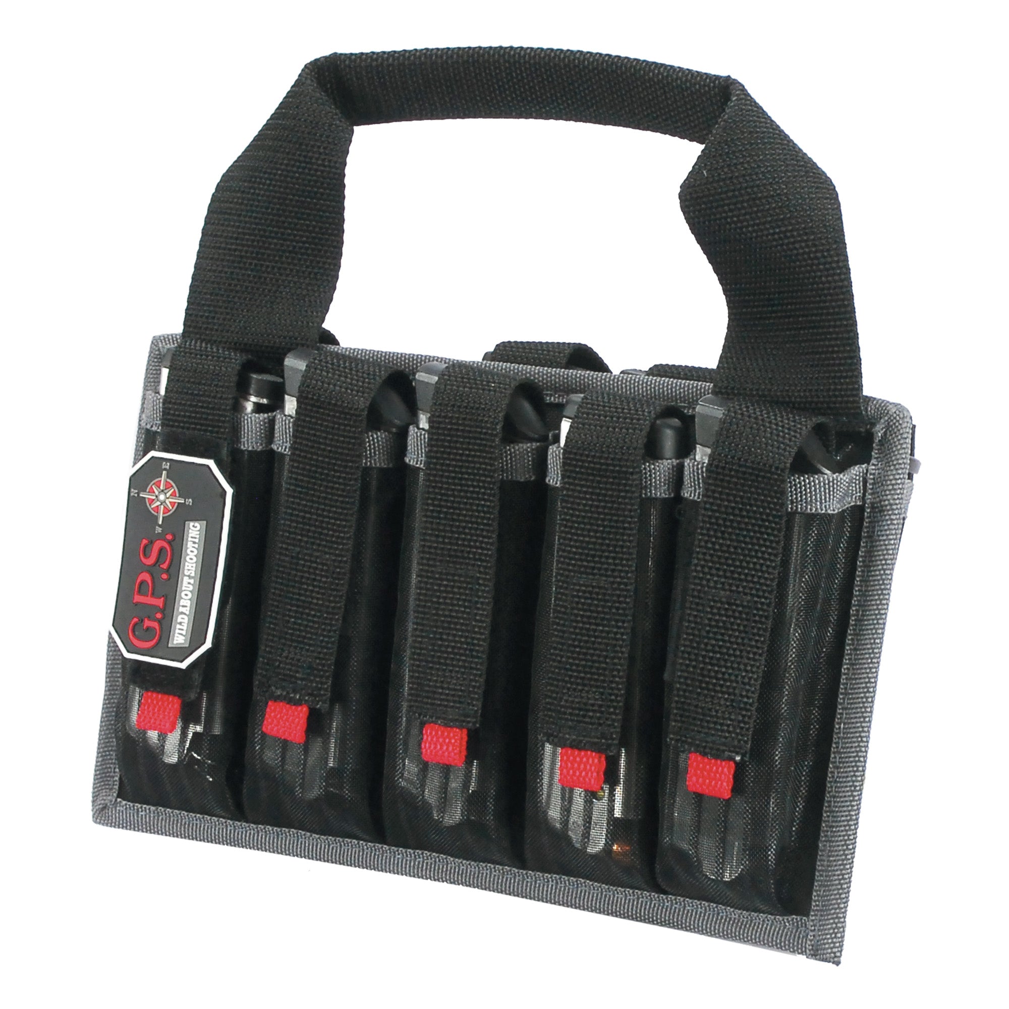 GPS Pistol Magazine Tote - Holds 10 Magazines, Black Mesh