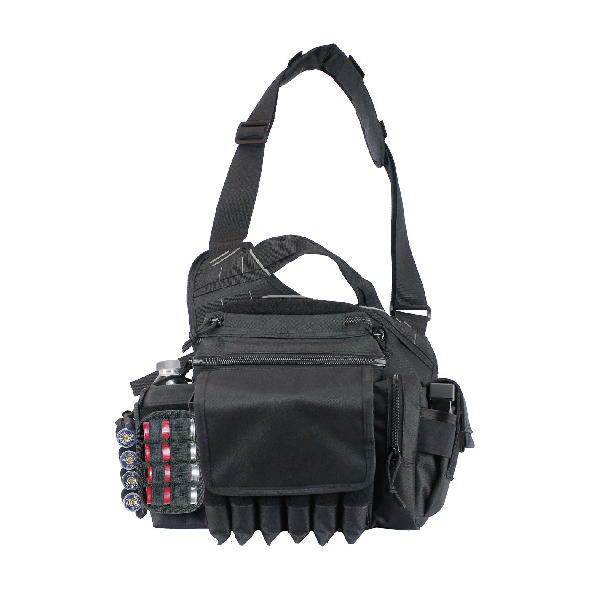 GPS Rapid Deployment Sling Pack Black - Large Nylon Shoulder Bag with Tactical Storage